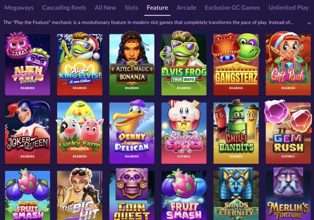 Play the Feature Slots PlayFame